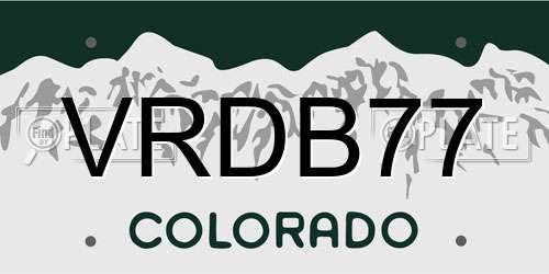 VRDB77 Colorado License Plate
