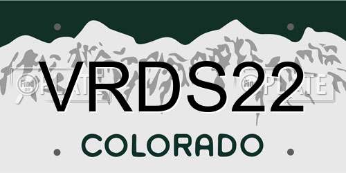 VRDS22 Colorado License Plate