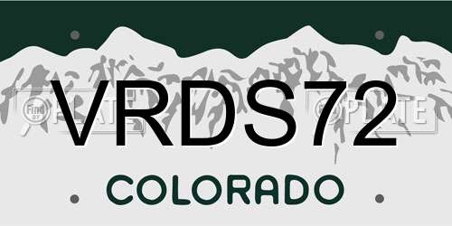 VRDS72 Colorado License Plate