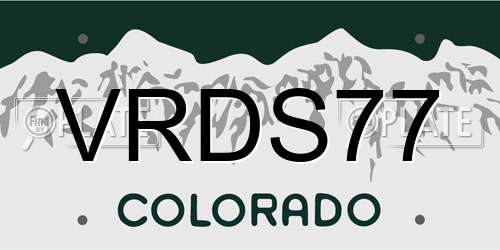 VRDS77 Colorado License Plate