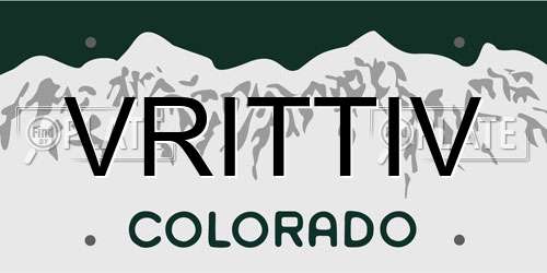 VRITTIV Colorado License Plate