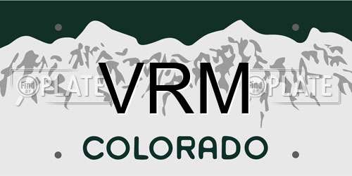 VRM Colorado License Plate