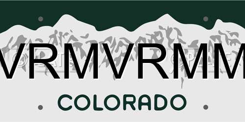 VRMVRMM Colorado License Plate