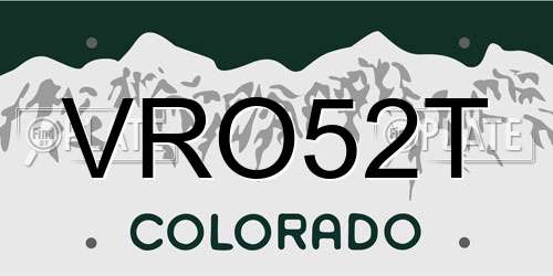 VRO52T Colorado License Plate
