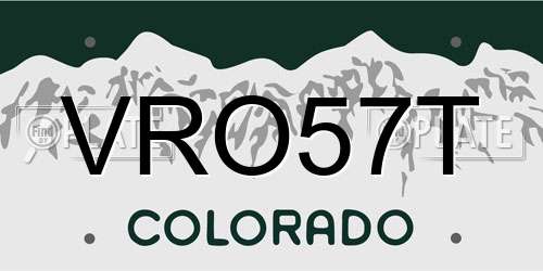 VRO57T Colorado License Plate