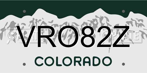 VRO82Z Colorado License Plate