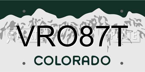 VRO87T Colorado License Plate