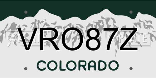 VRO87Z Colorado License Plate