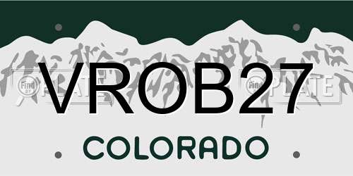 VROB27 Colorado License Plate