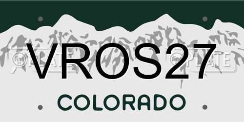 VROS27 Colorado License Plate