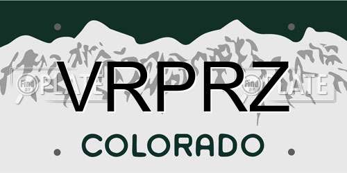 VRPRZ Colorado License Plate