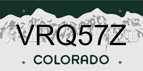 VRQ57Z Colorado License Plate