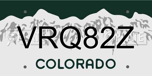VRQ82Z Colorado License Plate