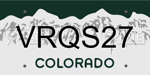 VRQS27 Colorado License Plate
