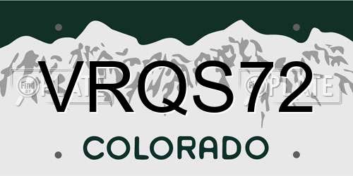 VRQS72 Colorado License Plate