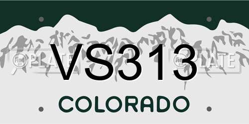VS313 Colorado License Plate