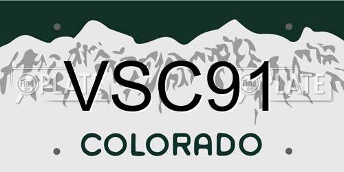 VSC91 Colorado License Plate