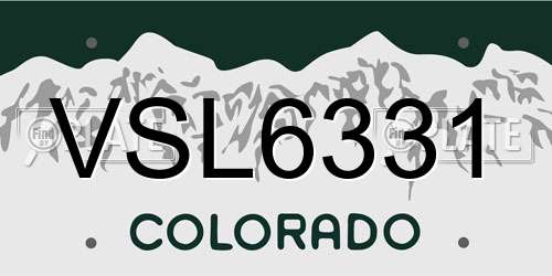 VSL6331 Colorado License Plate