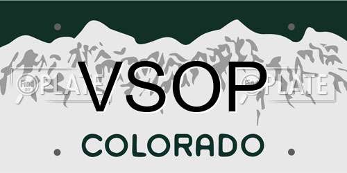 VSOP Colorado License Plate