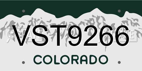 VST9266 Colorado License Plate