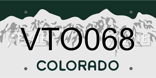 VTO068 Colorado License Plate