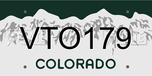 VTO179 Colorado License Plate
