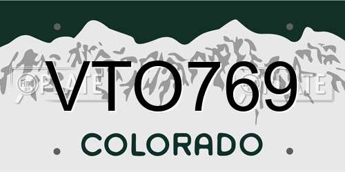 VTO769 Colorado License Plate