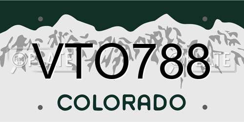 VTO788 Colorado License Plate