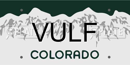 VULF Colorado License Plate