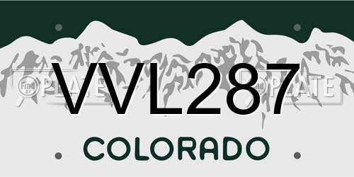 VVL287 Colorado License Plate