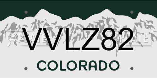 VVLZ82 Colorado License Plate
