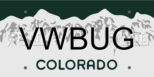 VWBUG Colorado License Plate