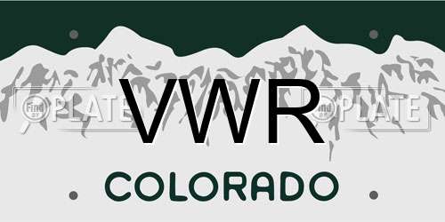 VWR Colorado License Plate