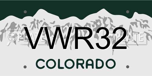 VWR32 Colorado License Plate