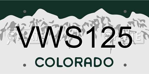VWS125 Colorado License Plate