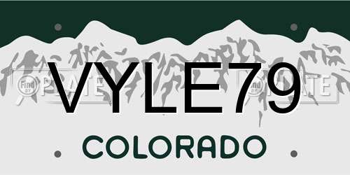 VYLE79 Colorado License Plate