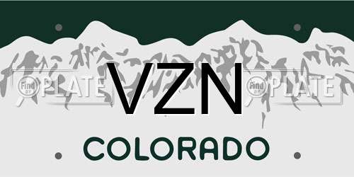 VZN Colorado License Plate