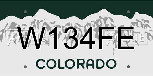 W134FE Colorado License Plate