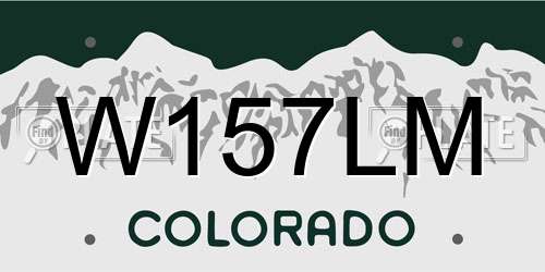 W157LM Colorado License Plate