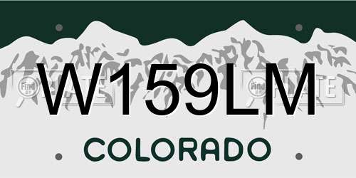 W159LM Colorado License Plate