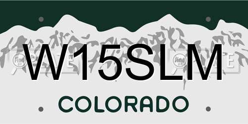 W15SLM Colorado License Plate