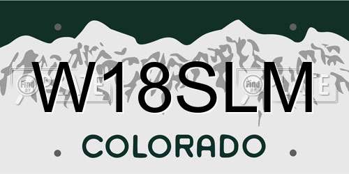 W18SLM Colorado License Plate