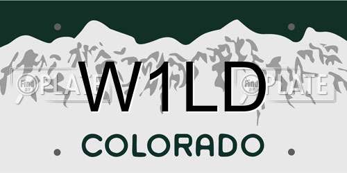 W1LD Colorado License Plate