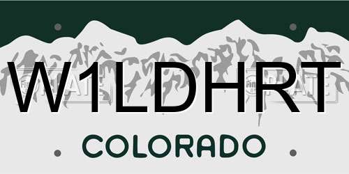 W1LDHRT Colorado License Plate