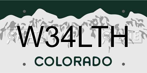 W34LTH Colorado License Plate