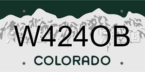 W424OB Colorado License Plate