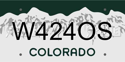 W424OS Colorado License Plate