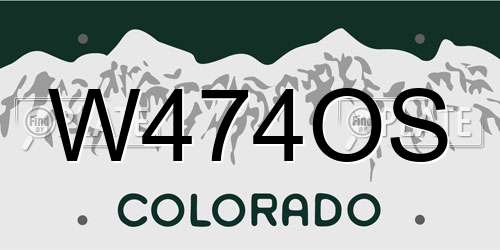 W474OS Colorado License Plate