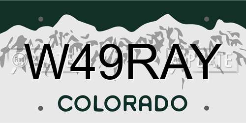 W49RAY Colorado License Plate