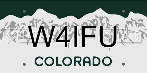 W4IFU Colorado License Plate